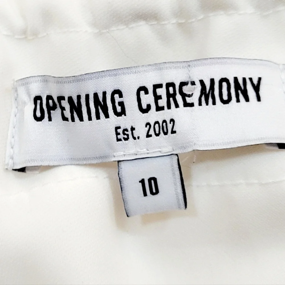 OPENING CEREMONY Off The Shoulder Ivory Silk Chiffon Ruffle Blouse 10 - Picture 7 of 11